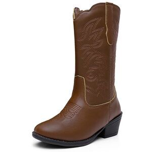 Youth Boys Girls Cowboy Boots, Western Toddler/Little Kid Brown- Size 13